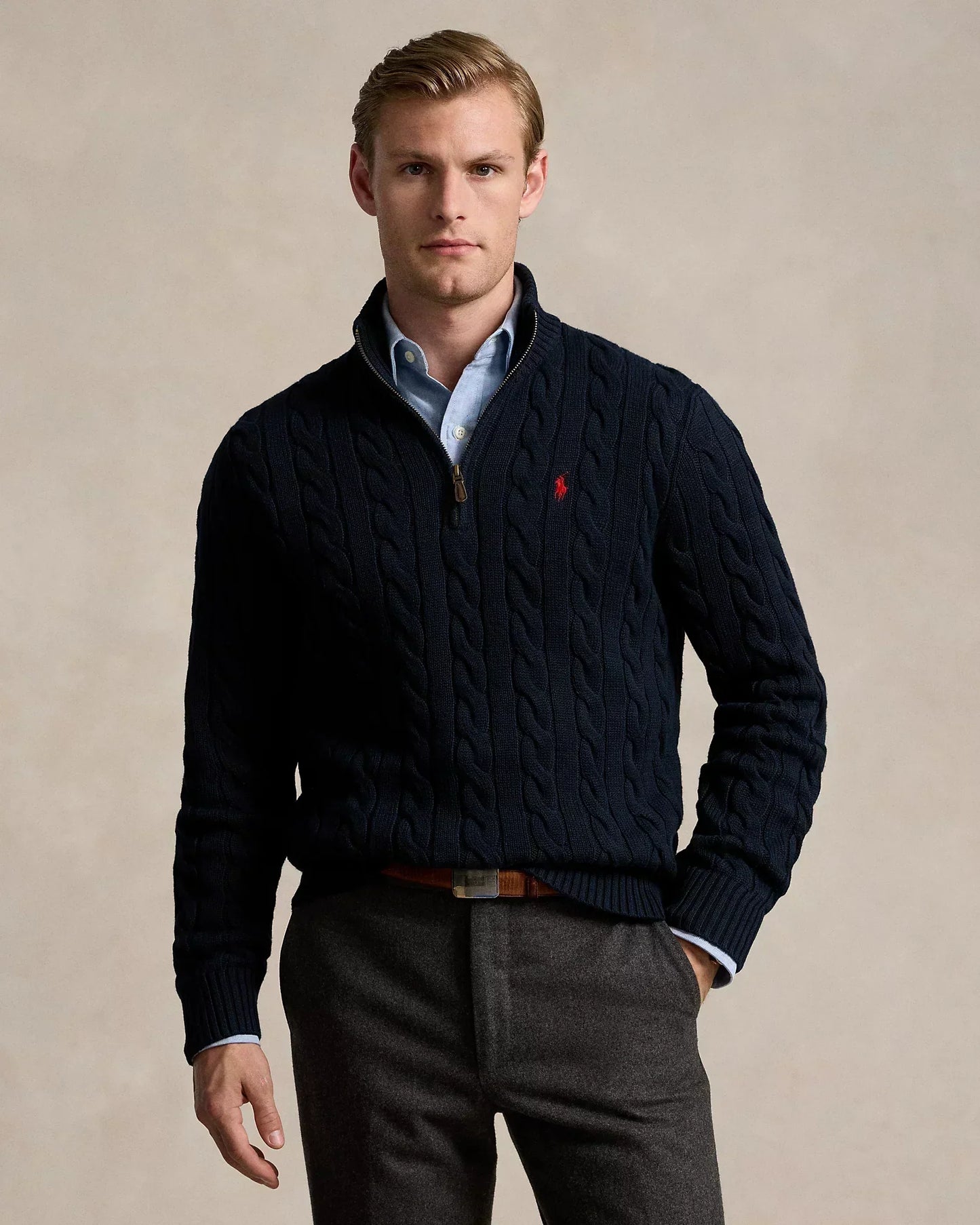 Urbanoval® - Polo RL Geribd Gebreide Katoenen Trui