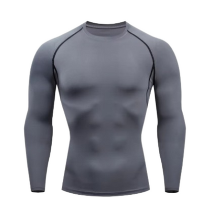 Men's Grey Pro Flex Long Sleeve Running T-Shirt