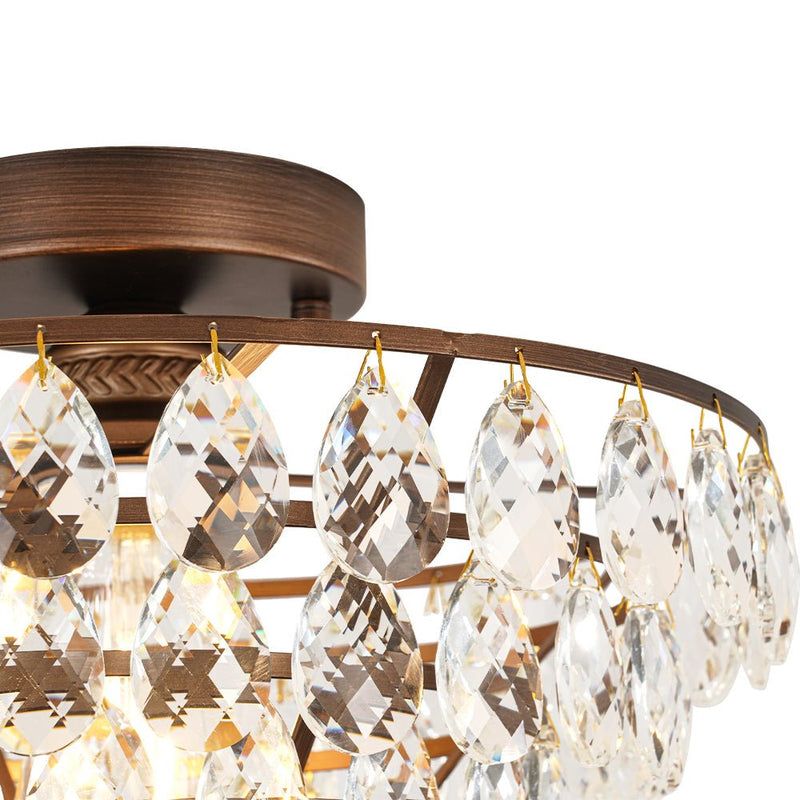 Teardrop Crystal Tiered Flush Mount Ceiling Light