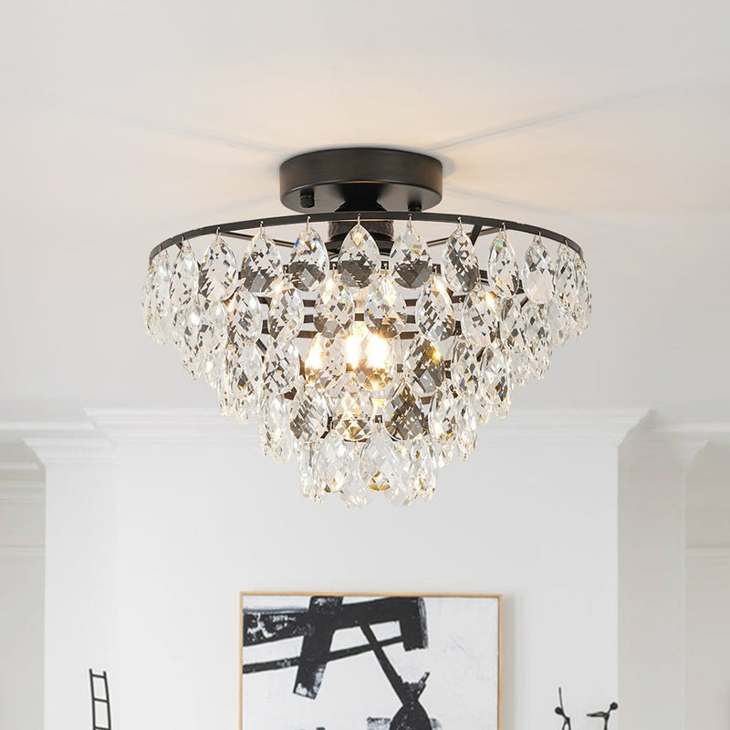 Teardrop Crystal Tiered Flush Mount Ceiling Light