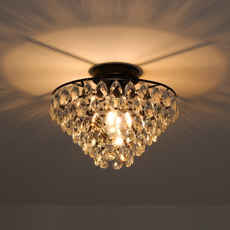 Teardrop Crystal Tiered Flush Mount Ceiling Light