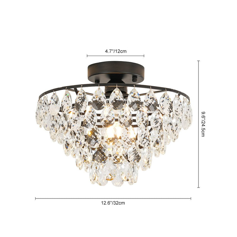 Teardrop Crystal Tiered Flush Mount Ceiling Light