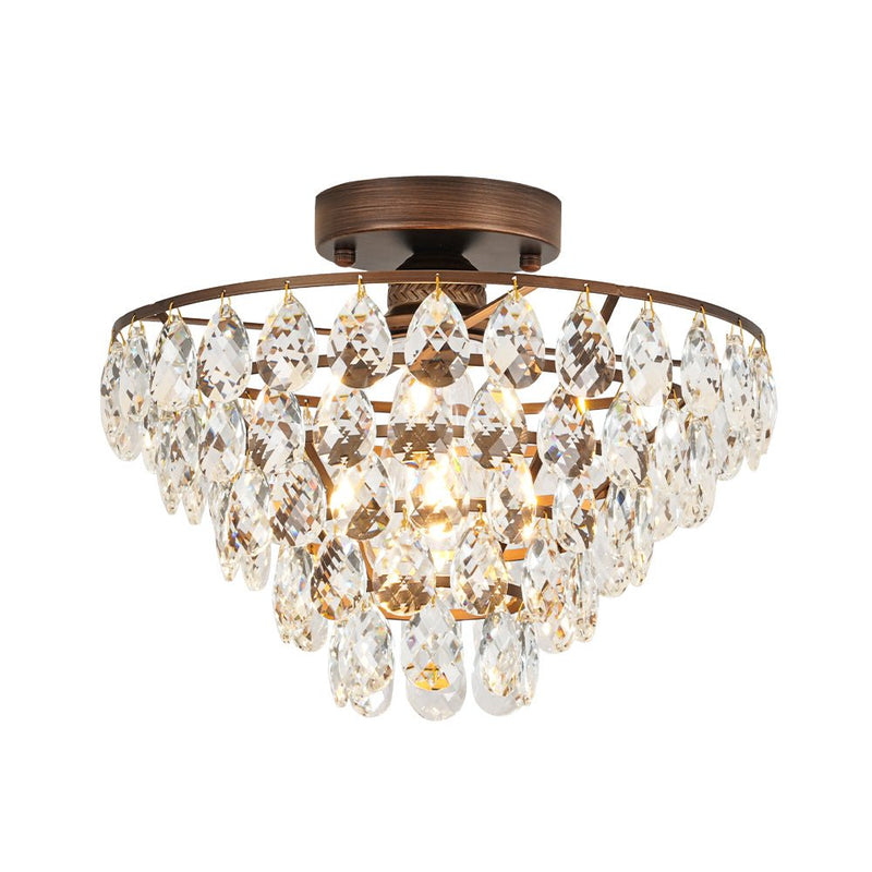 Teardrop Crystal Tiered Flush Mount Ceiling Light