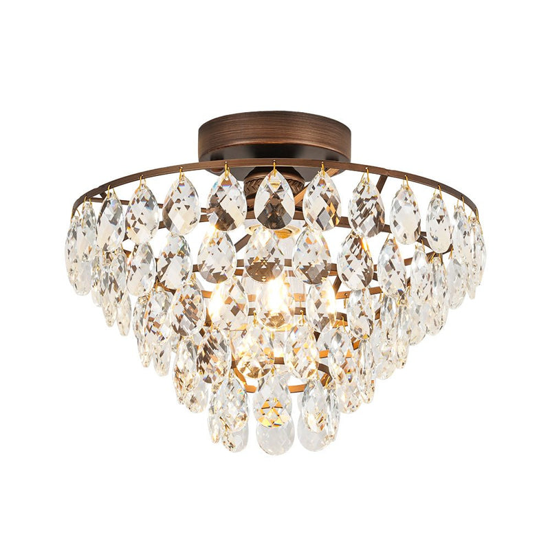 Teardrop Crystal Tiered Flush Mount Ceiling Light